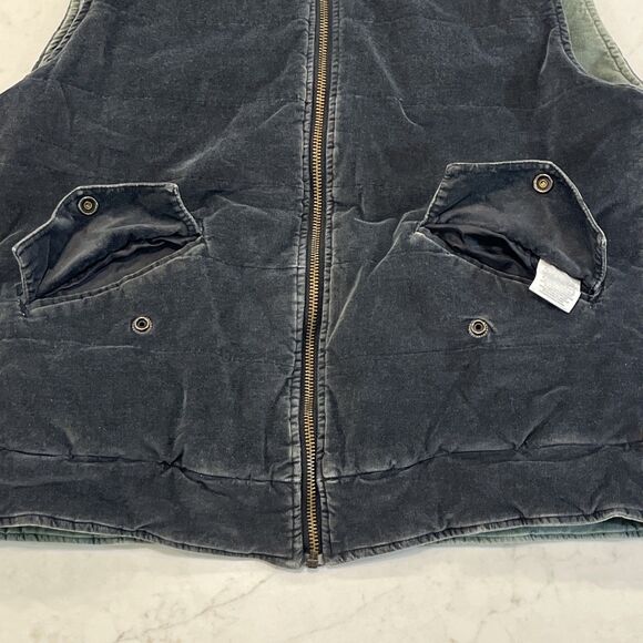 GRAMICCI Womens Medium Corduroy Reversible Full Zip Vest Gray Green Gorpcore - Picture 10 of 16